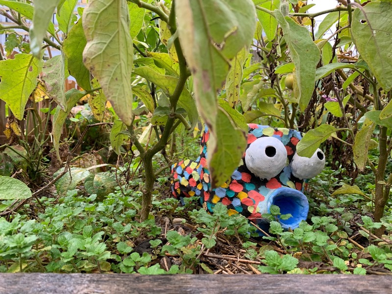 Une des pièces installées dans le potager de Rigot