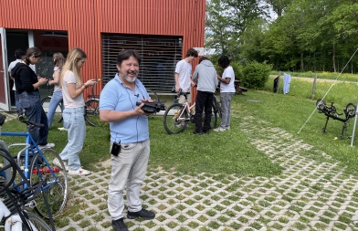 Javier en plein tournage