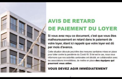 En-tête de la lettre aux locataires - Avis de retard de payement du loyer