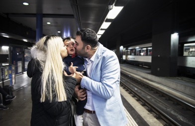 Retrouvailles sur le quai de gare