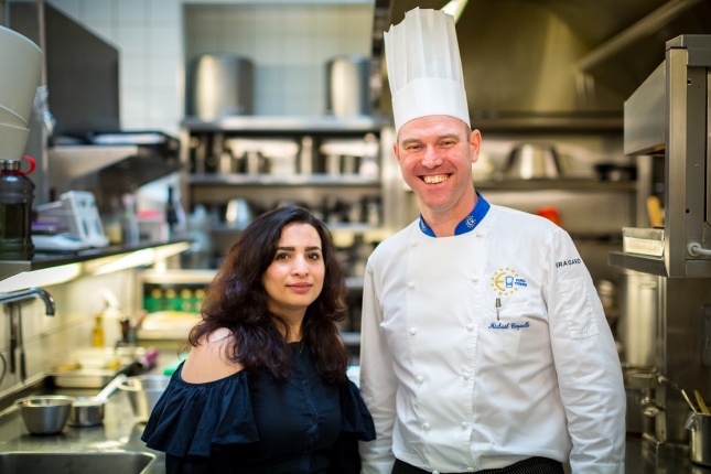 Jenan Hamza et Michael Coquelle, Chef à l'Hôtel d'Angleterre