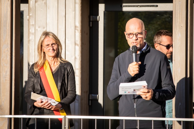 Fabienne Monbaron, Maire de Plan-les-Ouates et Carmelo Stendardo, architecte