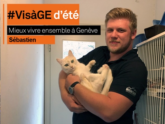 Sébastien et un chat