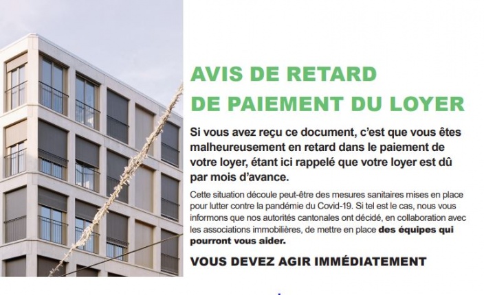 En-tête de la lettre aux locataires - Avis de retard de payement du loyer