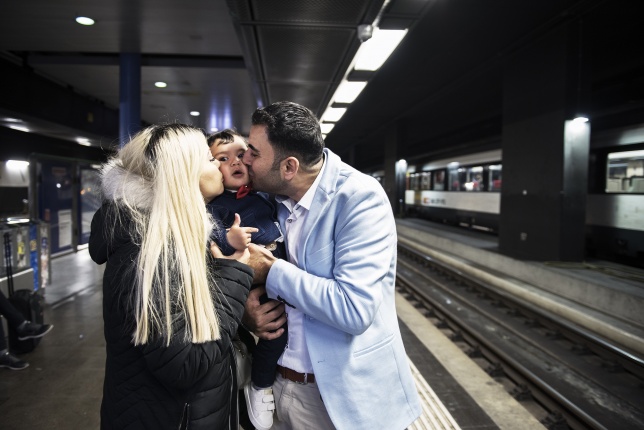 Retrouvailles sur le quai de gare